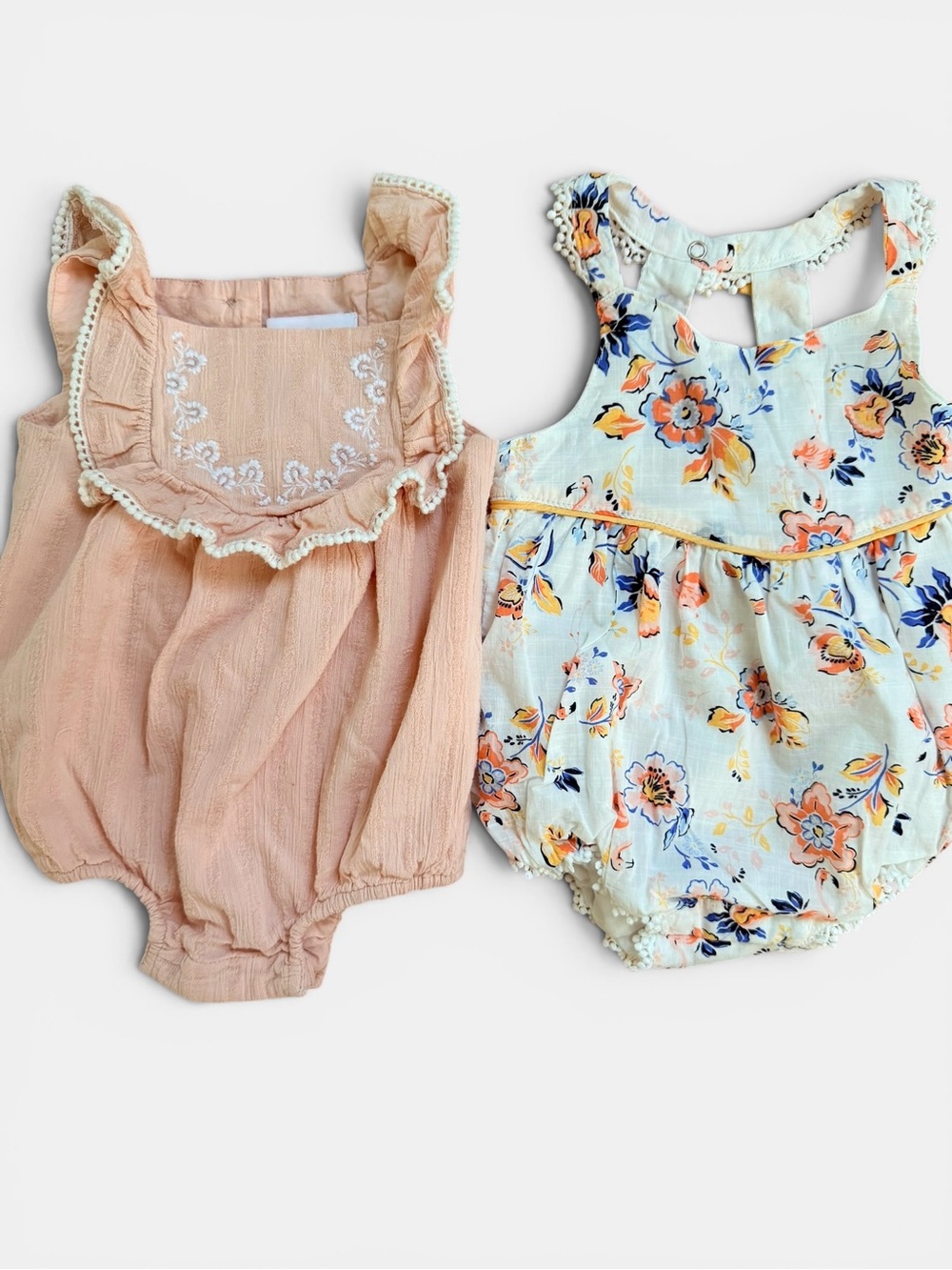 Baby Girl Romper Bundle Tommy Bahama Shabby Chic Floral Peach Size 3-6 Months